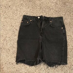 Black Denim Cutoff Shorts